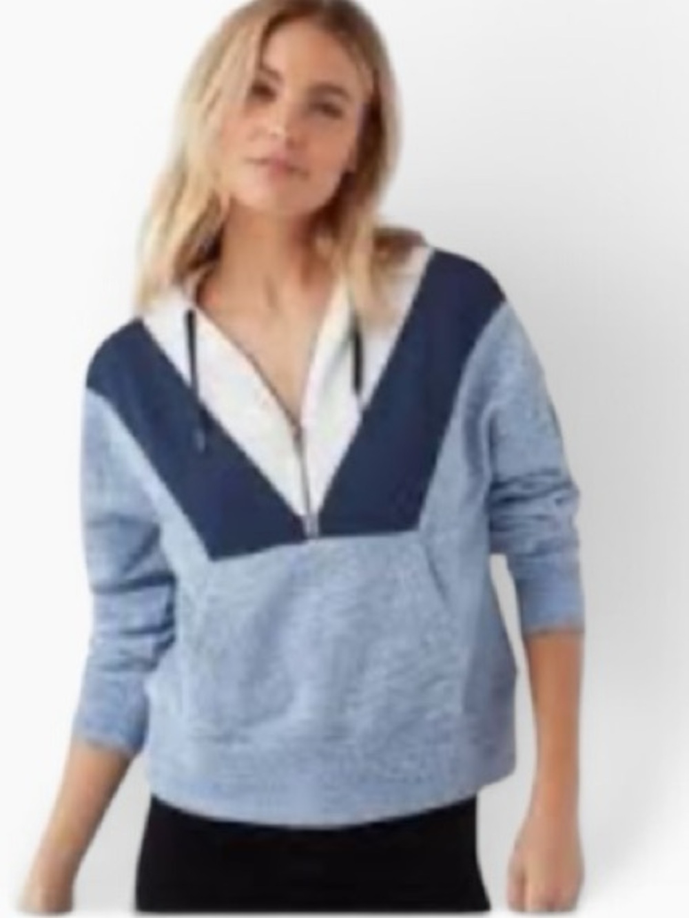 Splendid Ryder color block half zip hoodie pullover sweatshirt  XL L NEW